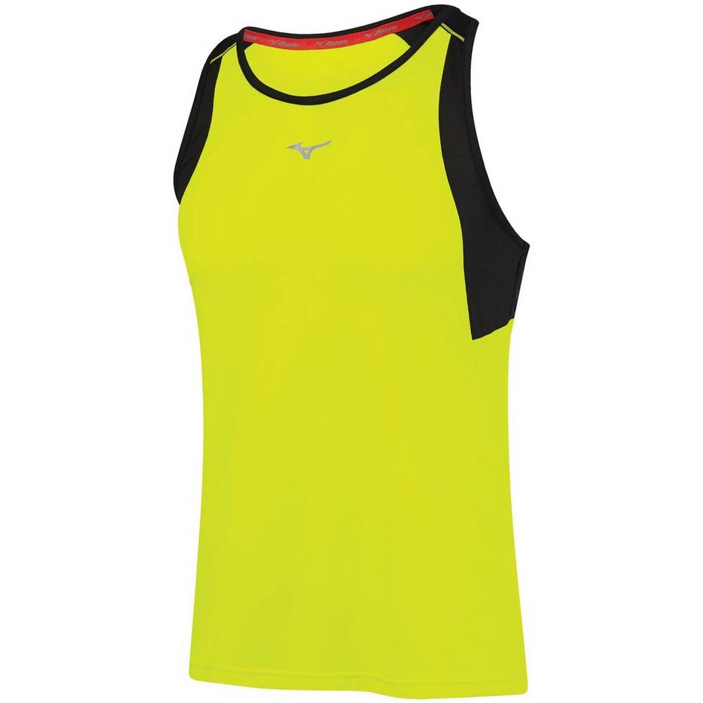 Mizuno Men's Singlet Alpha Vent Tank Top Yellow/Black (421653-PVU)